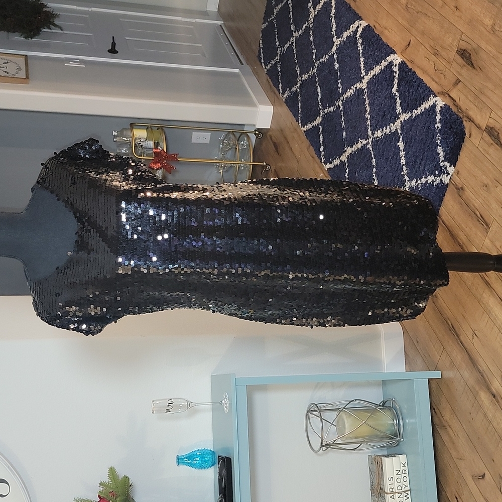 BLACK SEQUIN ALFANI DRESS LARGE